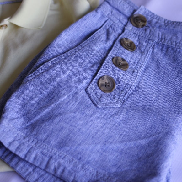 Express blue stripe with front buttons shorts - Picture 8 of 8